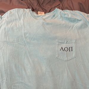 AOII tshirt with front pocket (alpha omicron pi sorority tshirt)